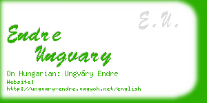 endre ungvary business card